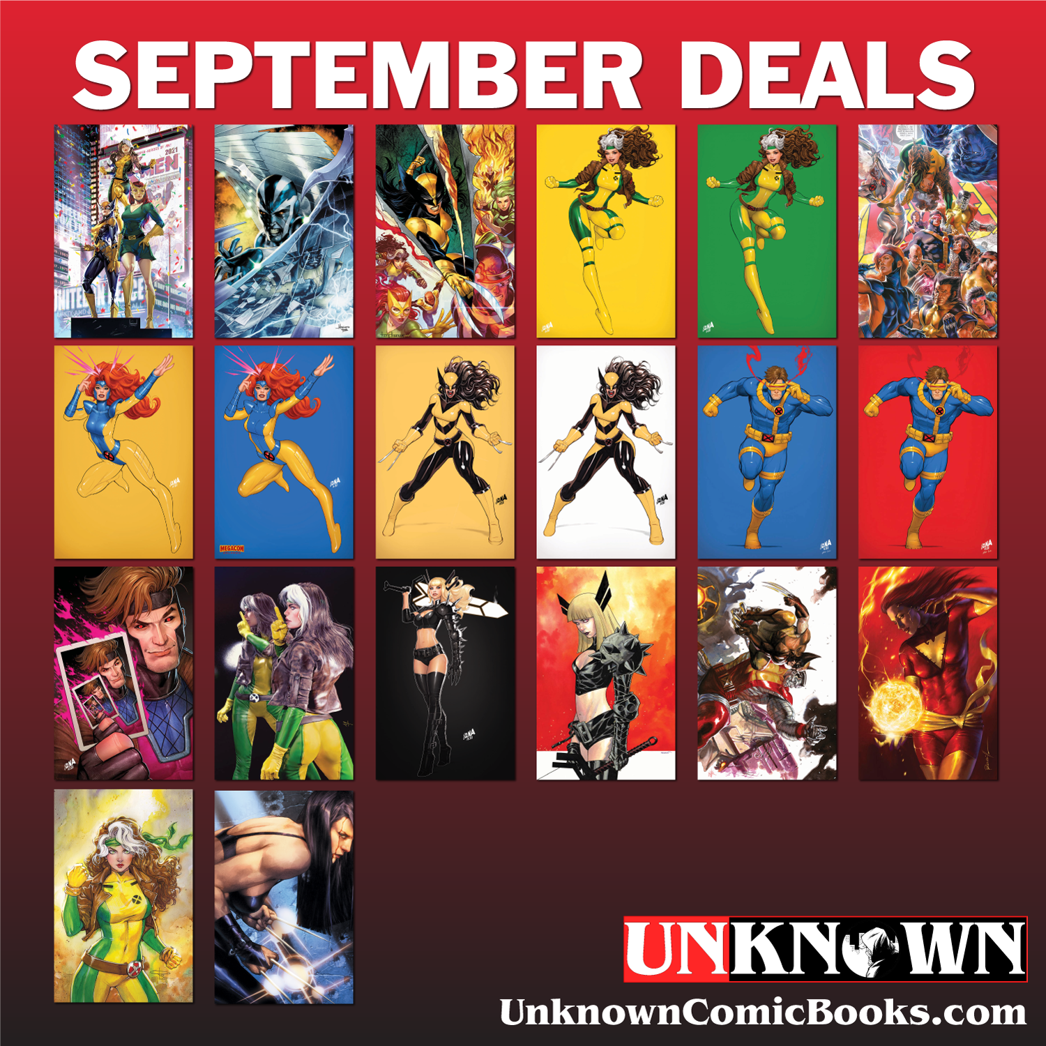 20 PACK X-MEN UNKNOWN COMICS 1-12 EXCLUSIVE VIRGIN BUNDLE (09/21/2022)