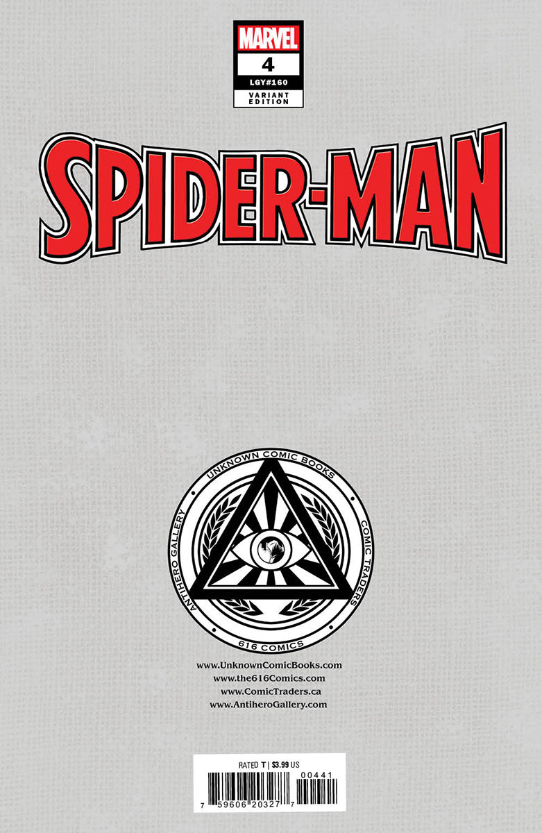 SPIDER-MAN #4 UNKNOWN COMICS TONY DANIEL EXCLUSIVE VIRGIN VAR (01/04/2023)