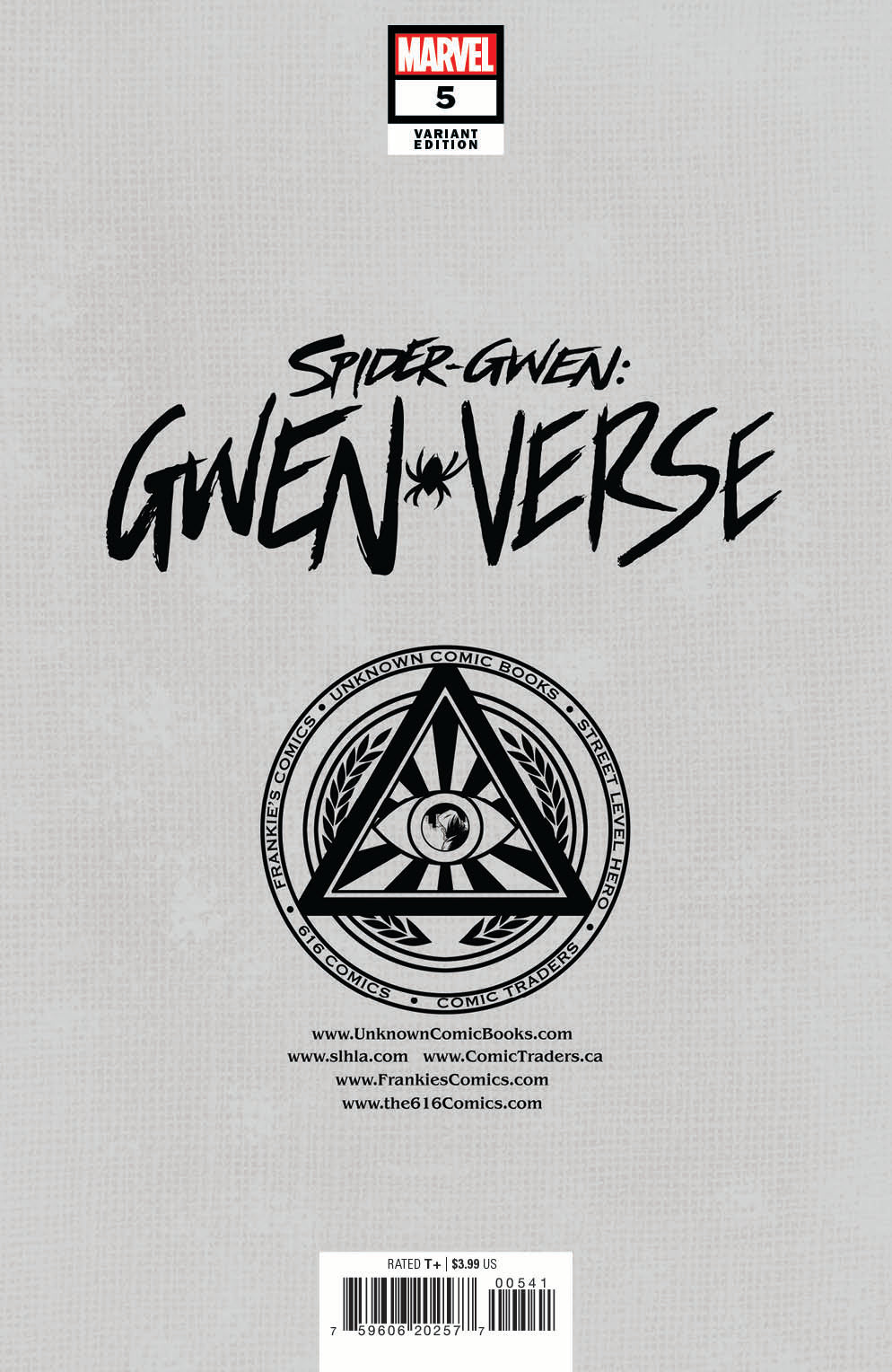 SPIDER-GWEN: GWENVERSE #5 UNKNOWN COMICS R1C0 EXCLUSIVE VAR (08/24/2022)