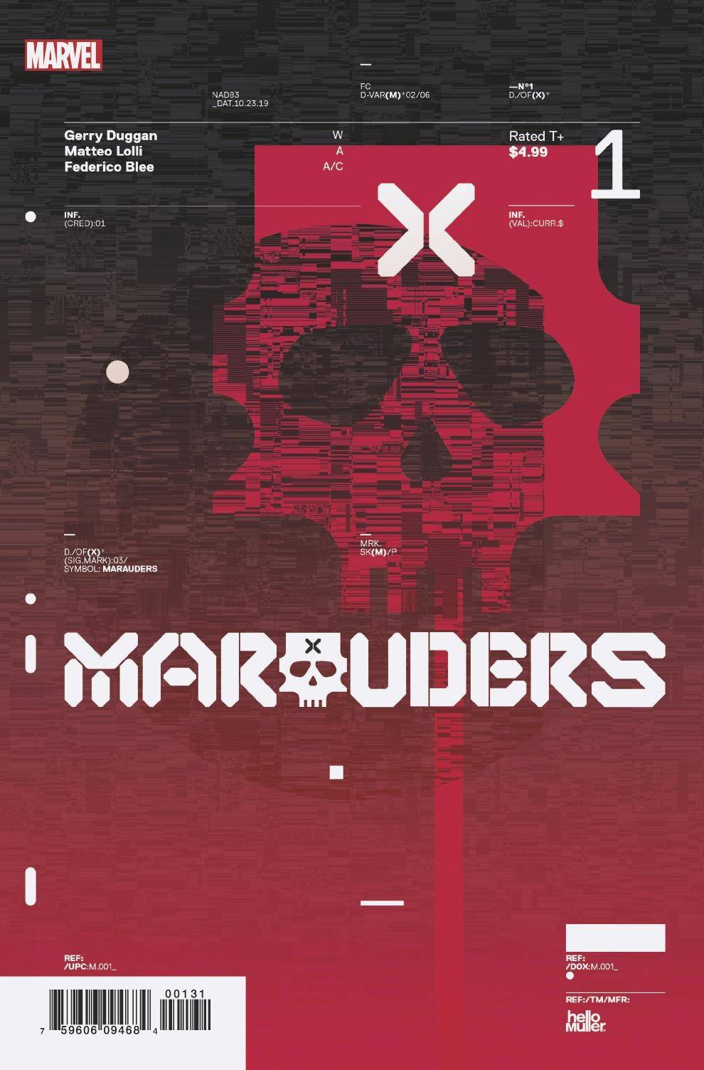 MARAUDERS #1 MULLER DESIGN VAR DX 1:10 (10/23/2019)