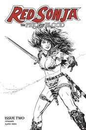 (RATIO) RED SONJA PRICE OF BLOOD #2 GOLDEN B&W INCV (1:10)