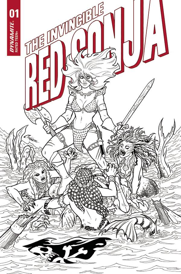 (RATIOS) INVINCIBLE RED SONJA #1 CONNER LINE ART INCV (05/05/2021) (1:25)