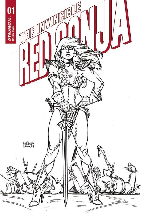 INVINCIBLE RED SONJA #1 LINSNER LINE ART INCV (05/05/2021) (1:25)