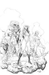(RATIO) SACRED SIX #10 25 COPY BERMUDEZ B&W VIRGIN FOC INCV (6/16/2021) (1:25)