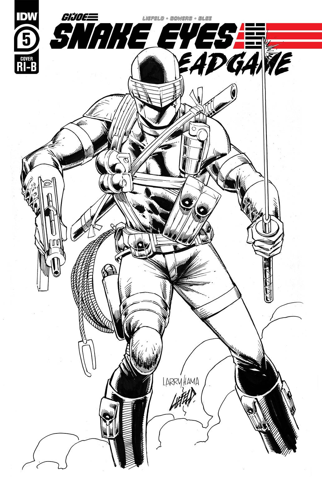 (RATIO) SNAKE EYES DEADGAME #5 (OF 5) B&W INCV HAMA LIEFELD ( (1:25)