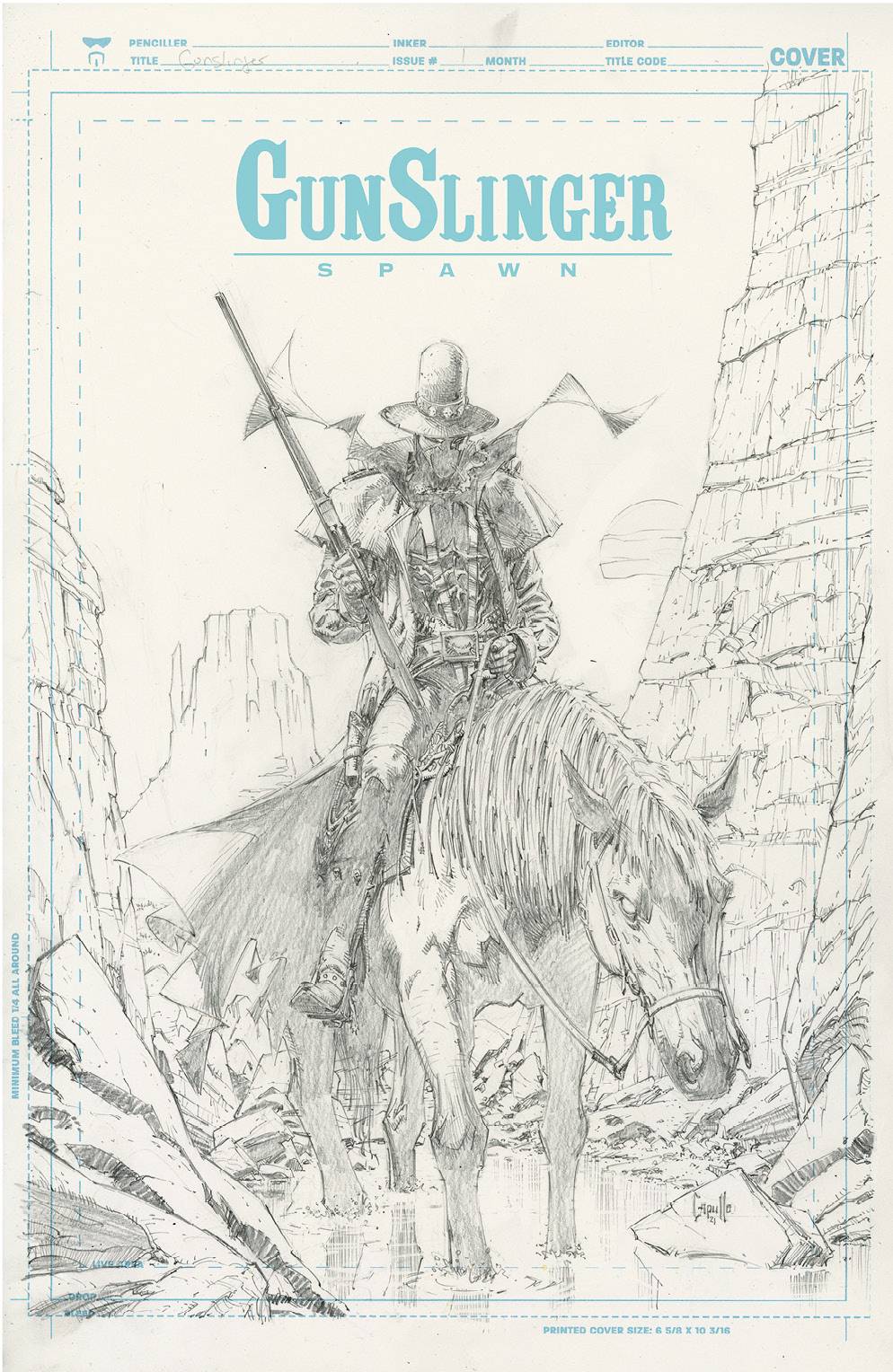 (RATIO) GUNSLINGER SPAWN #1 CVR H INCV CAPULLO SKETCH CVR (1:50) (10/20/2021)