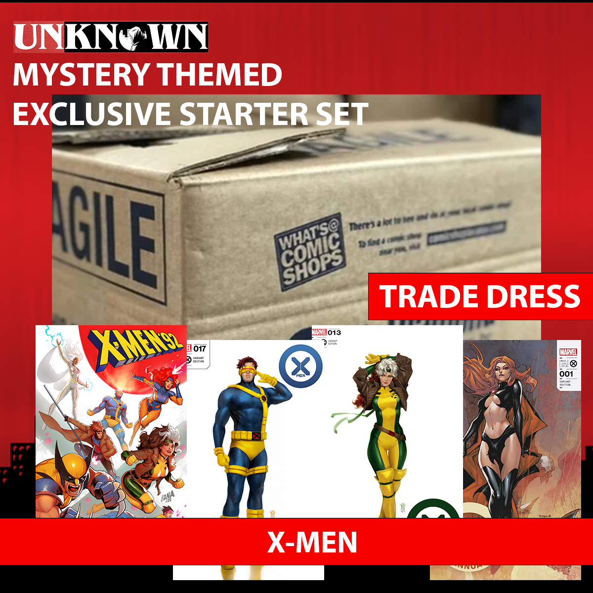 UNKNOWN COMICS MYSTERY THEMED 👉X-MEN STORE EXCLUSIVE STARTER SET: MIXED CASE OF EXCLUSIVE COMIC BOOKS 👉TRADE DRESS ESTIMATED 120-200 COMICS (06/27/2024)
