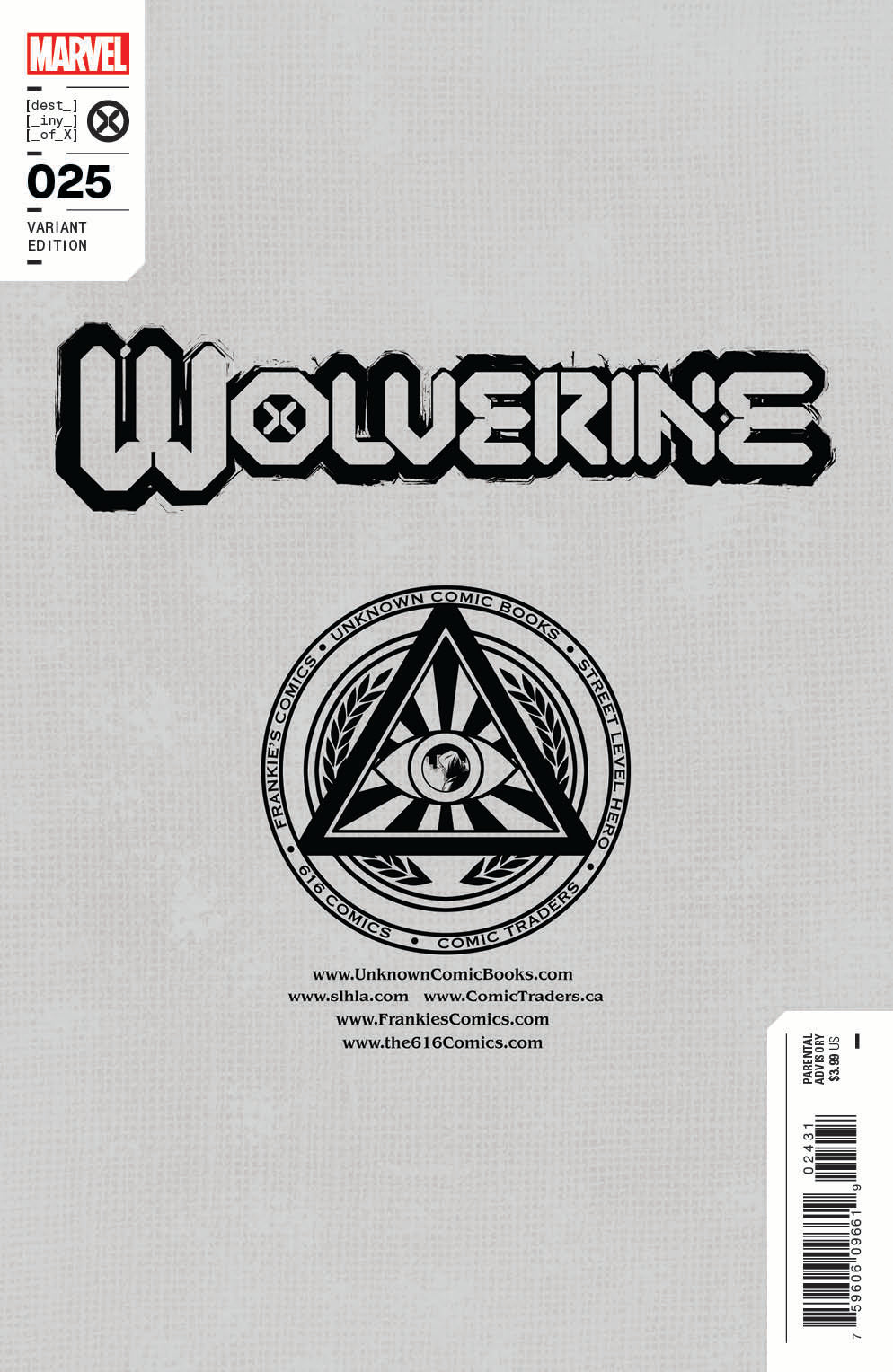 WOLVERINE #25 [AXE] UNKNOWN COMICS SCOTT WILLIAMS EXCLUSIVE VIRGIN ICON VAR (10/12/2022)