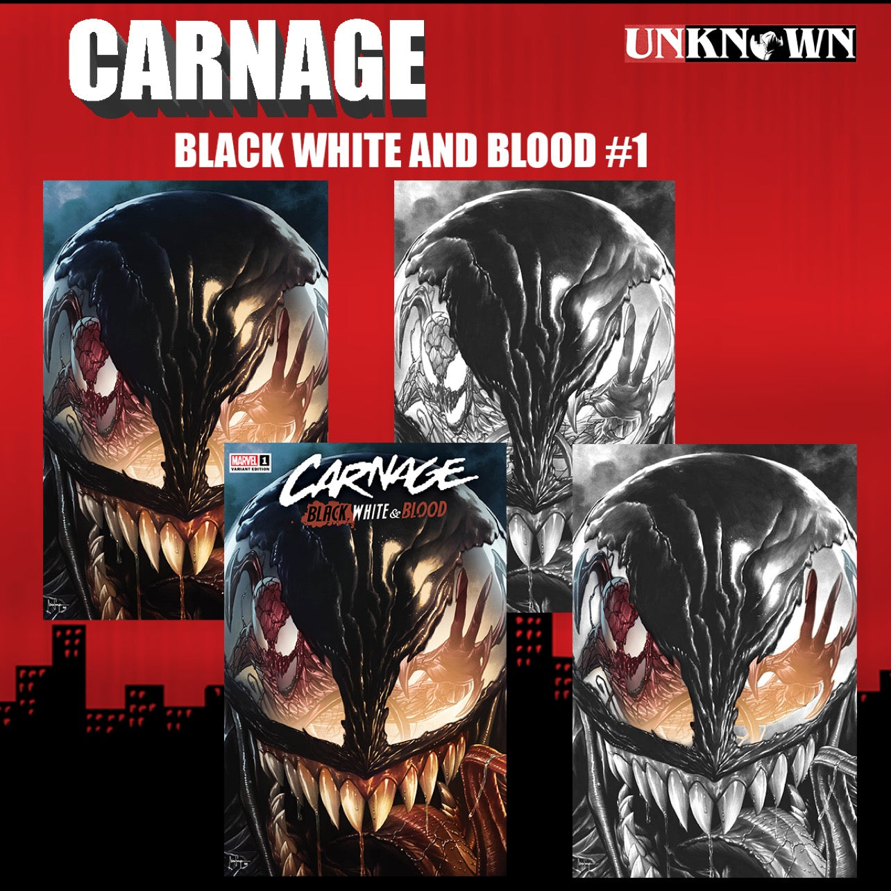 (4 Pack) Carnage Black White Blood #1 Suayan