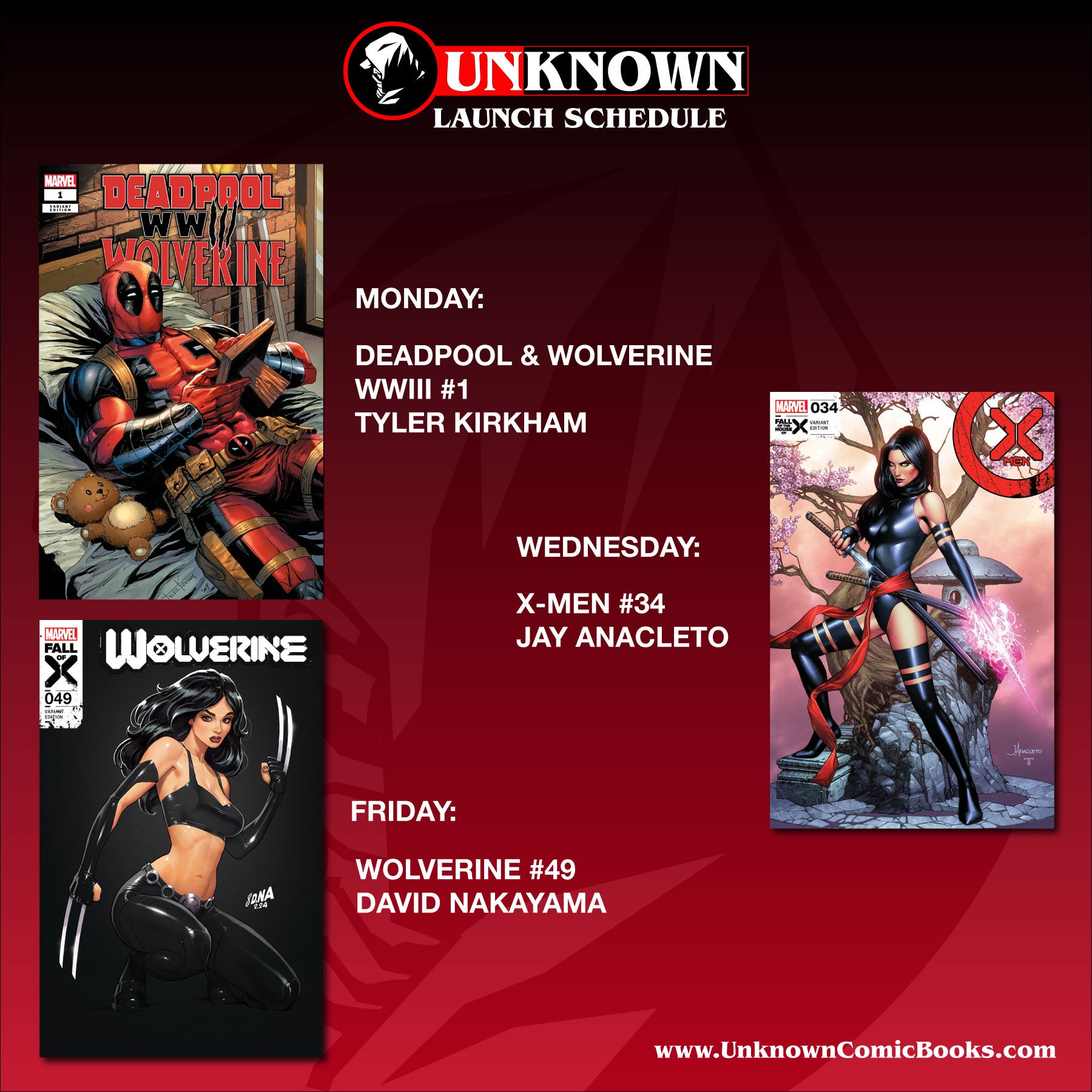 Unknown Comics Unleashes Three Exclusive Variants Next Week!