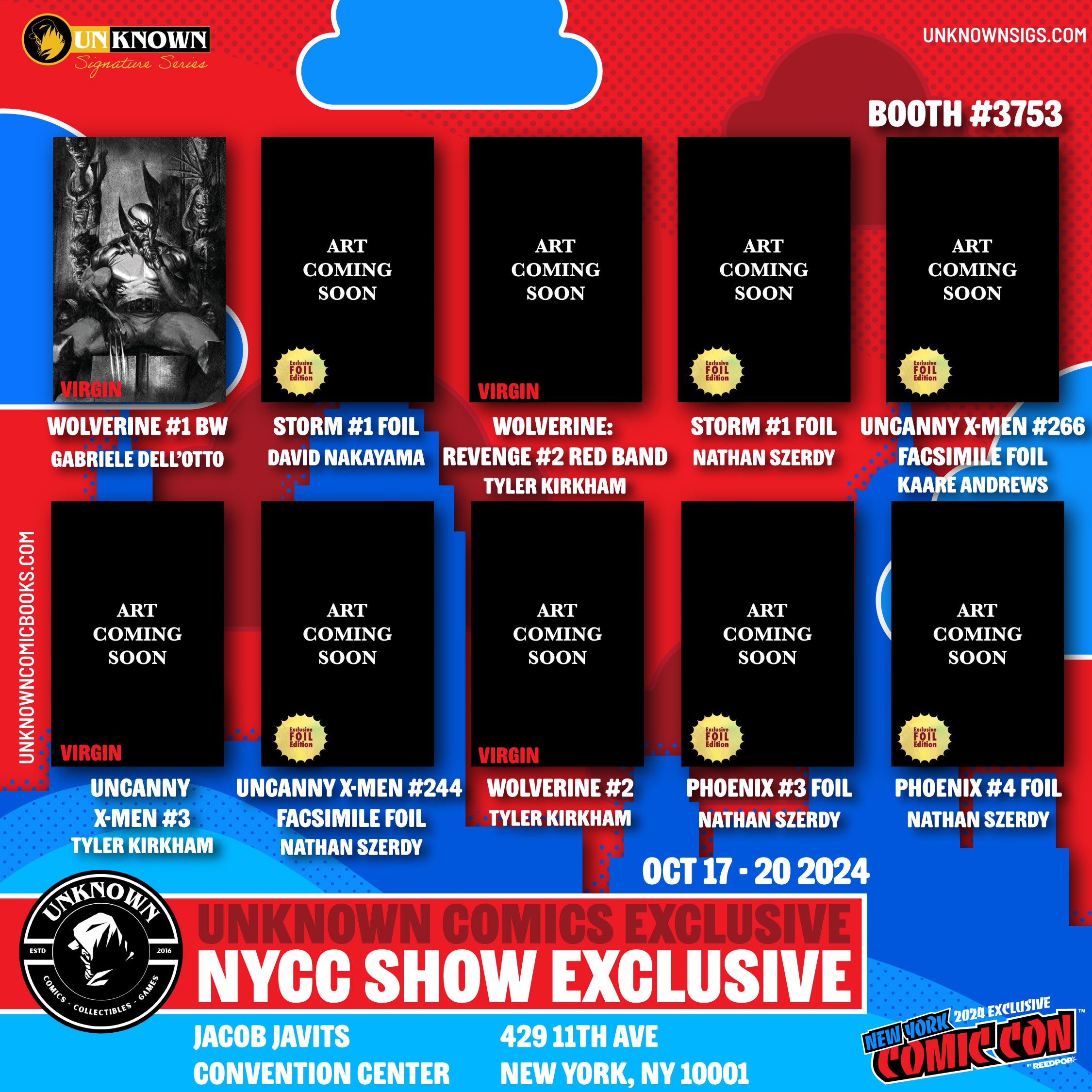 NYCC 2024 UNKNOWN COMIC EXCLUSIVES