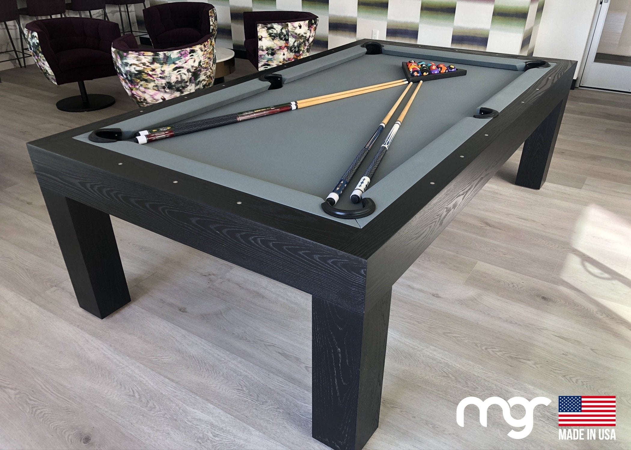 The Modern X45 Pool Table (Solid Oak with Black Finish)
