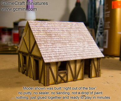 One Story Small Half Timber House  (MDF) - 15MMDF301