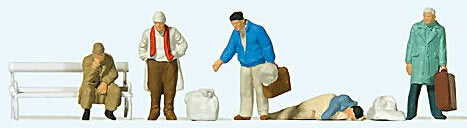 Preiser 14119 HO Scale Pedestrians -- In Front of Railway Station pkg(5)