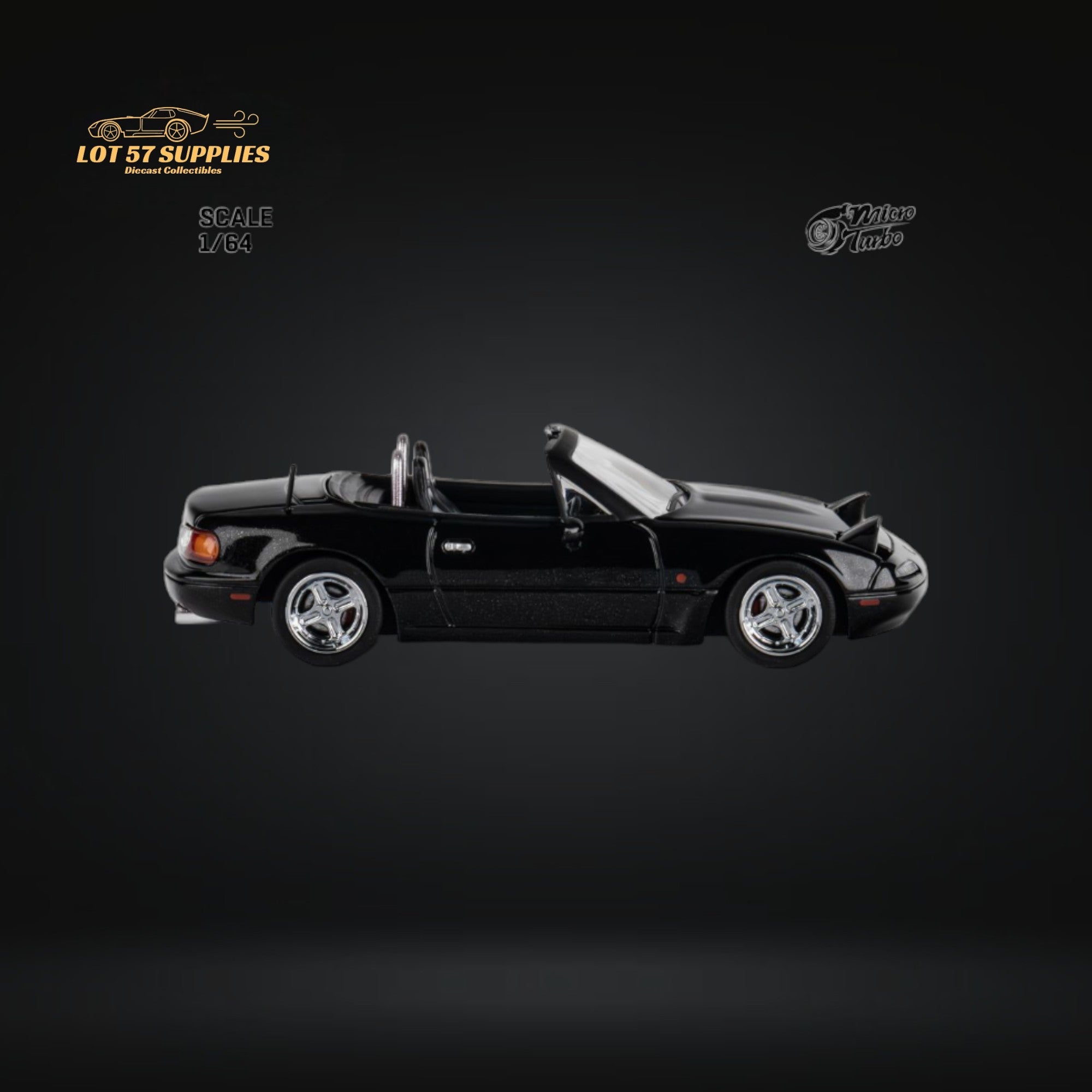 MicroTurbo Eunos Roadster MX-5 Customized Metallic Black 1:64 Limited to 1,000 Pcs