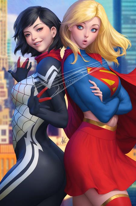 DC MARVEL SUPERMAN SPIDER-MAN #1 (ONE SHOT) CVR M STANLEY ARTGERM LAU SUPERGIRL & SILK CARD STOCK VAR (03/25/2026)