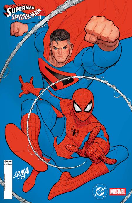 DC MARVEL SUPERMAN SPIDER-MAN #1 (ONE SHOT) CVR Q DAVID NAKAYAMA KINGDOM COME SUPERMAN & SPIDER-MAN CARD STOCK VAR (03/25/2026)