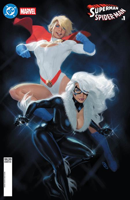 DC MARVEL SUPERMAN SPIDER-MAN #1 (ONE SHOT) CVR V DAVID TALASKI POWER GIRL & BLACK CAT CARD STOCK VAR (03/25/2026)