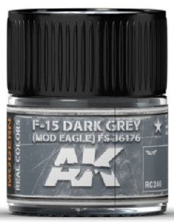 AK Interactive RC246 Real Colors: F15 Dark Grey (Mod Eagle) FS36176 Acrylic Lacquer Paint 10ml Bottle