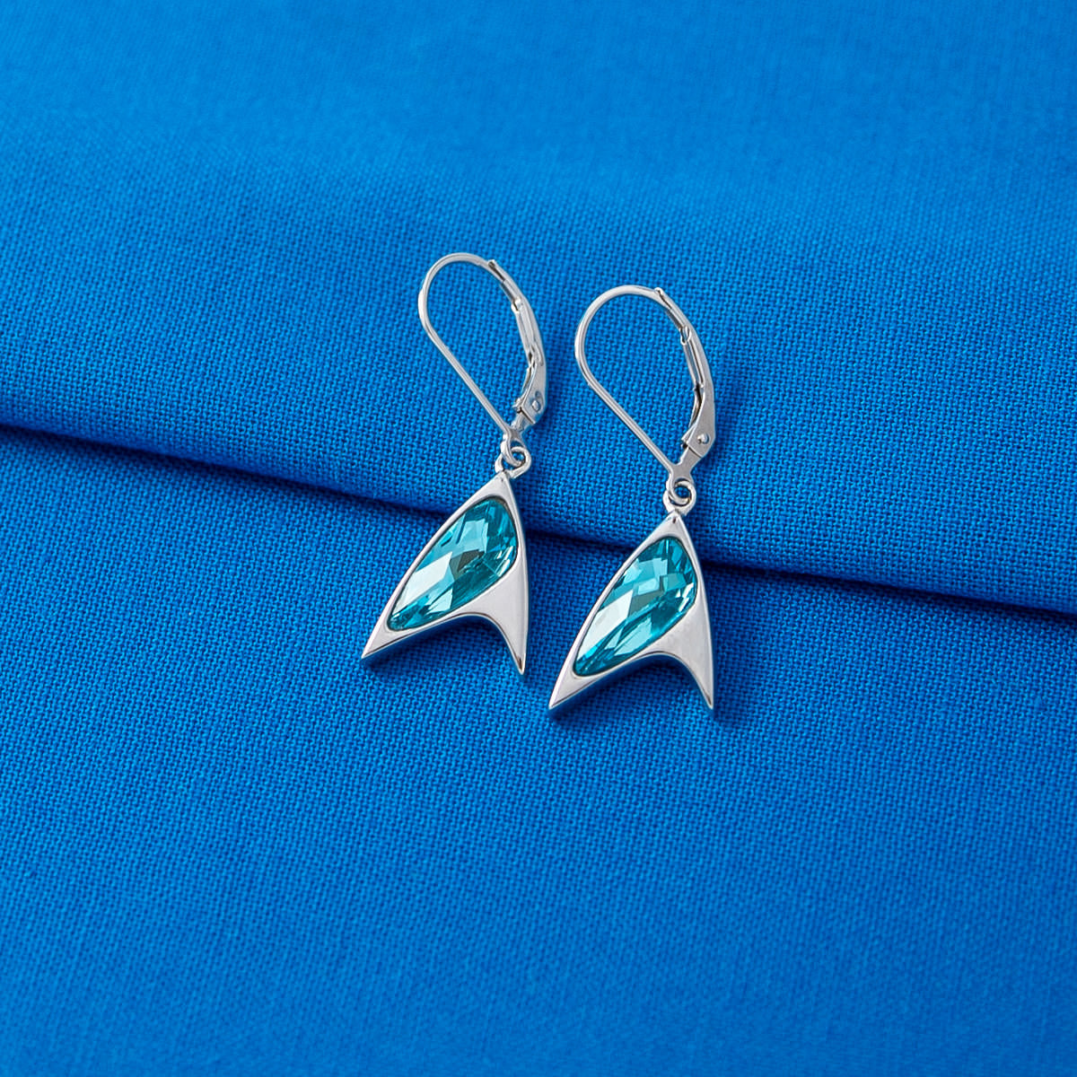 Star Trek X RockLove Blue Crystal Delta Earrings