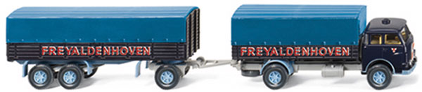 Wiking 041602 1/87 Scale MAN Pausbacke Flatbed Truck and Trailer High Quality