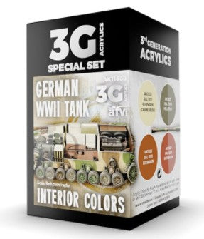 AK Interactive 11688 AFV Series: WWII German Tank Interior 3G Acrylic Paint Set