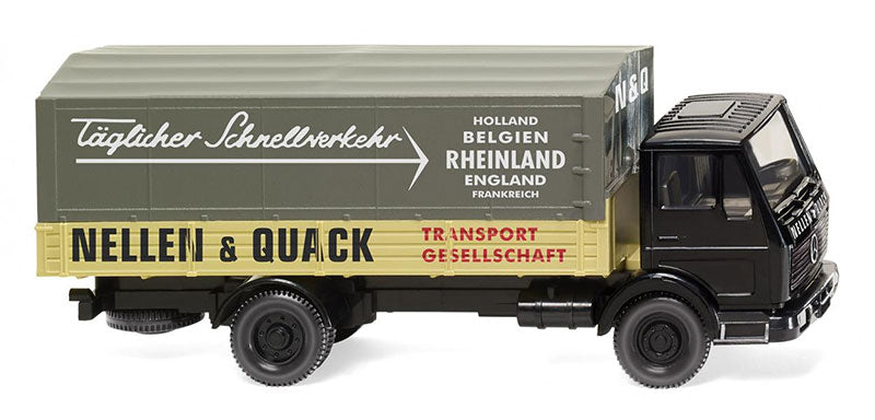 Wiking 043702 1/87 Scale Nellen and Quack - Mercedes-Benz NG Flatbed Truck