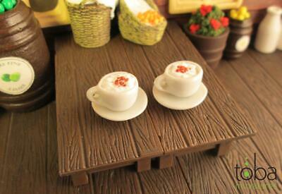 Toba Miniatures 1061 1/12 Scale Cappuccinos with Saucers (2 Sets)