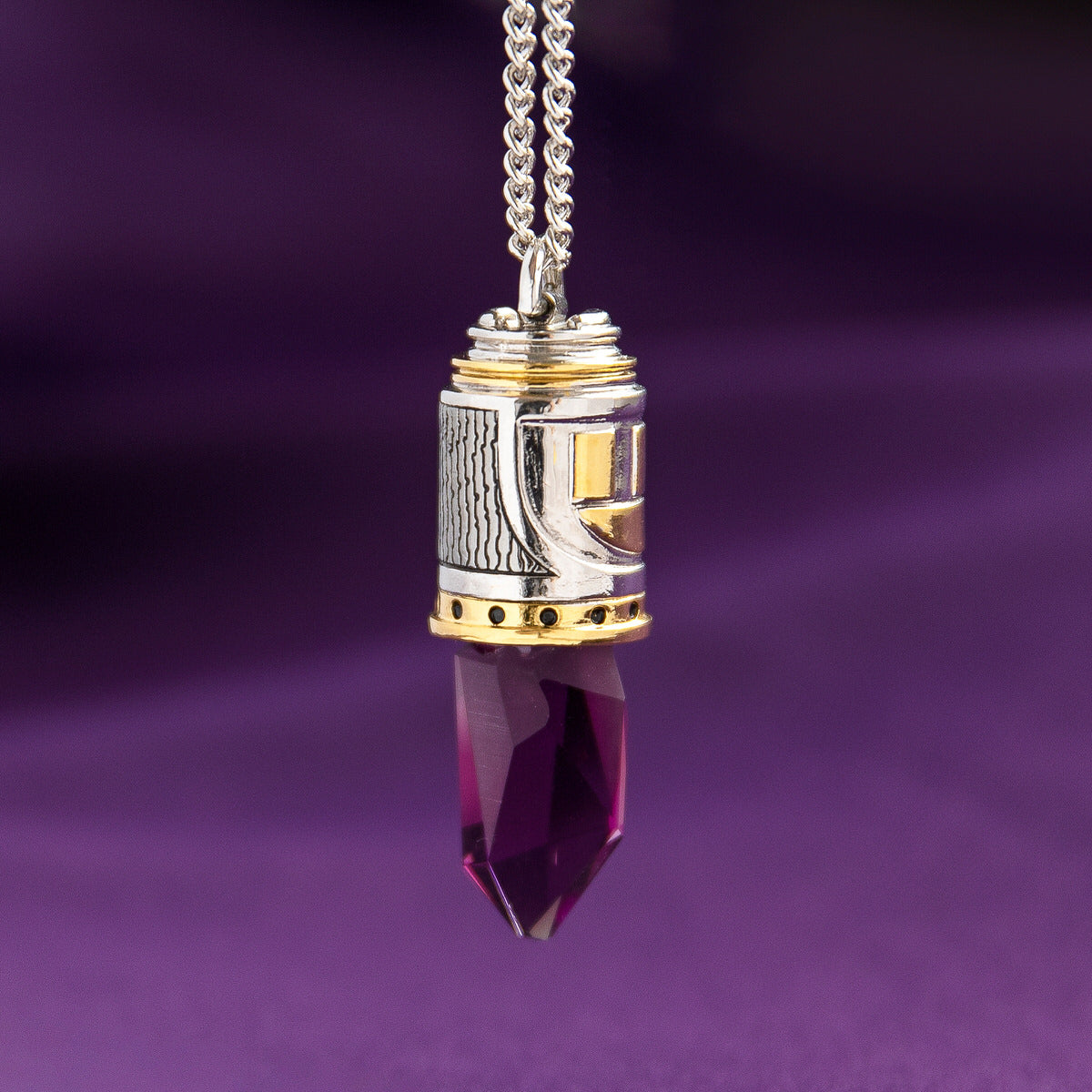 Star Wars X RockLove Mace Windu Kyber Crystal Necklace