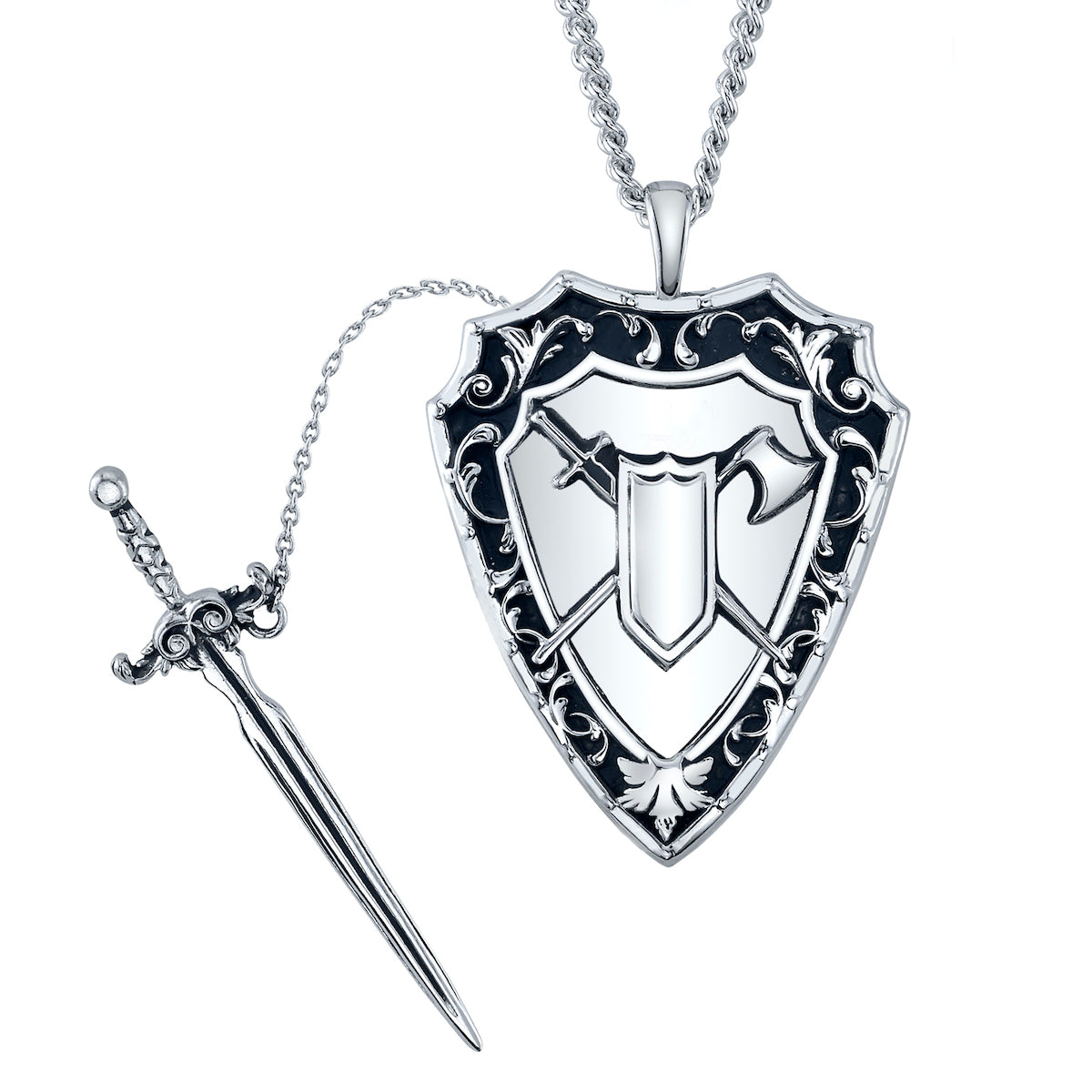 Dungeons and Dragons X RockLove Fighter Sword and Shield Necklace