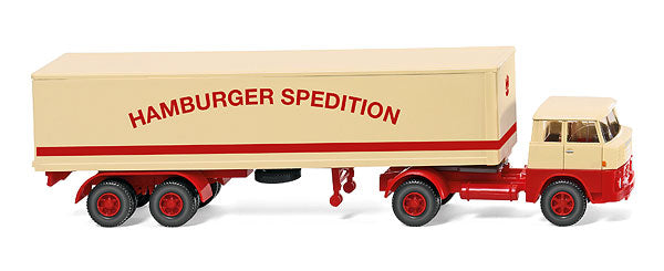 Wiking 051319 1/87 Scale Hamburger Spedition - Henschel HS 14/16 and Box