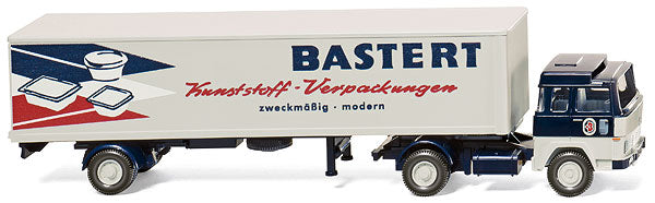Wiking 054701 1/87 Scale Bastert - Magirus Semi and Dry Van Trailer