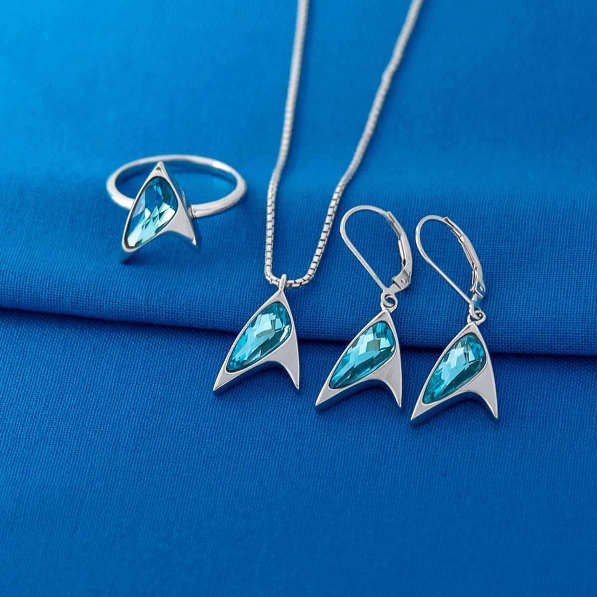 Star Trek X RockLove Blue Crystal Delta Pendant