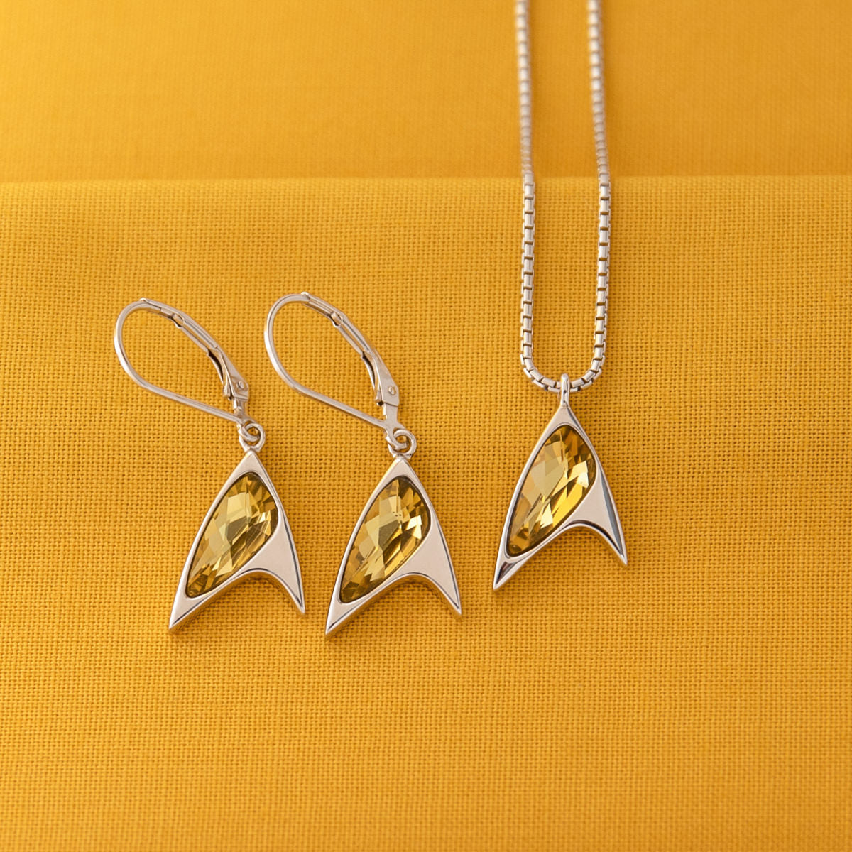 Star Trek X RockLove Yellow Crystal Delta Pendant