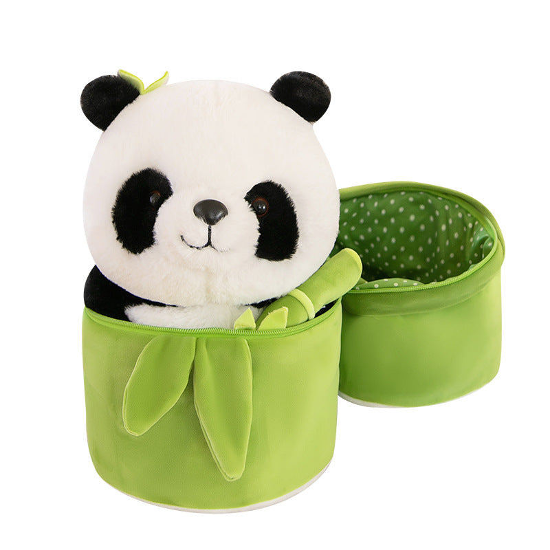 Plush Panda – Soft Bamboo Tube Animal Doll