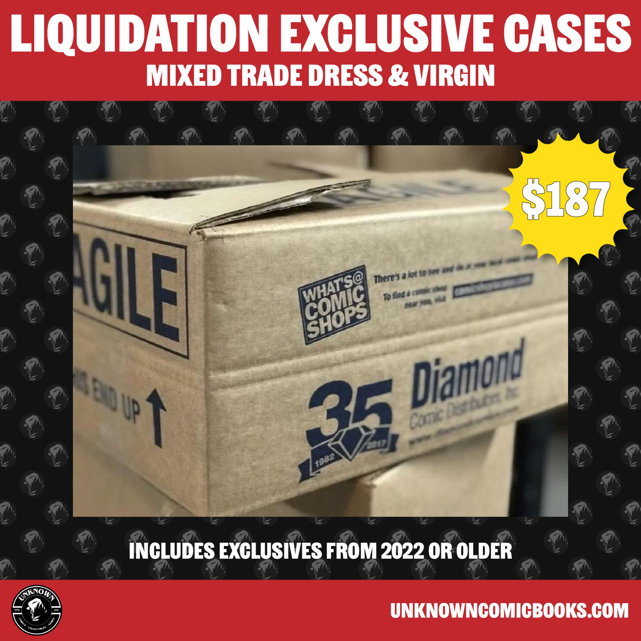LIQUIDATION EXCLUSIVE CASE OF EXCLUSIVES COMIC BOOKS [MIXED TRADE/VIRGIN] ESTIMATED 120+ COMICS [07/30/2025]