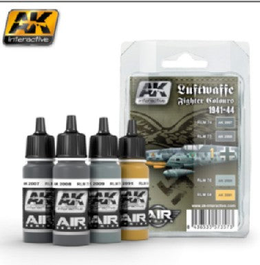 AK Interactive 2090 Air Series: Luftwaffe Fighter Camouflage Acrylic Paint Set (4 Colors) 17ml Bottles