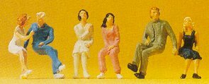 Preiser 14138 HO Scale Pedestrians -- Seated Couples