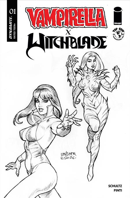 VAMPIRELLA X WITCHBLADE SPECIAL #1 (ONE SHOT) CVR K INC 1:15 JOSEPH MICHAEL LINSNER LINE ART VAR [1:15] CB (09/23/2026)