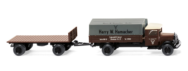 Wiking 084201 1/87 Scale Sped. Hamacher - 1935 Mercedes-Benz L 2500 Flatbed