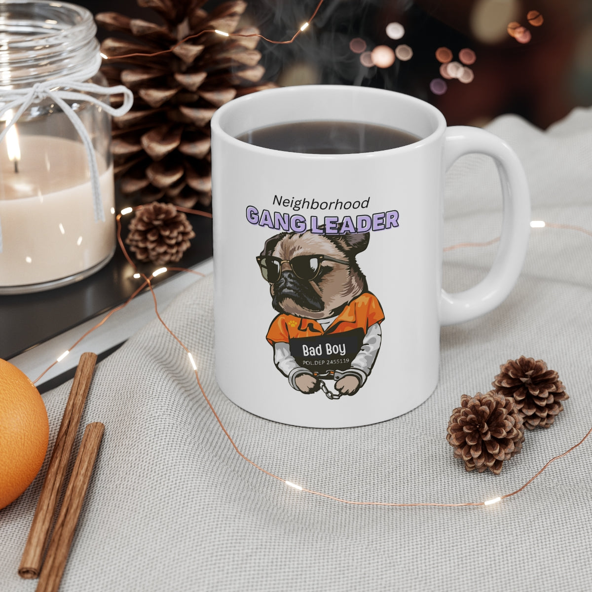 Pug The Neighborhood Gang Leader Mug