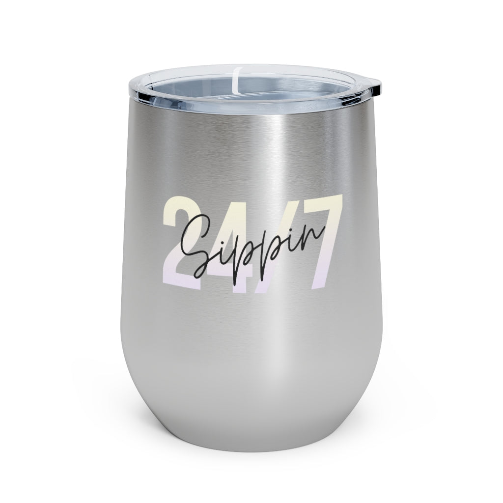 Sippin Insulated Wine Tumbler 12oz for Hot or Cold Liquid