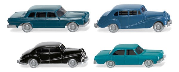 Wiking 091404 1/160 Scale Classic Car Four-Piece Set Mercedes-Benz 600 Opel Admiral