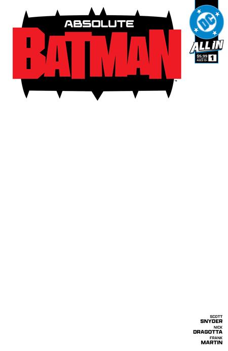 ABSOLUTE BATMAN #1 Fourth Printing Cvr C Blank Card Stock Var (11/25/2024)