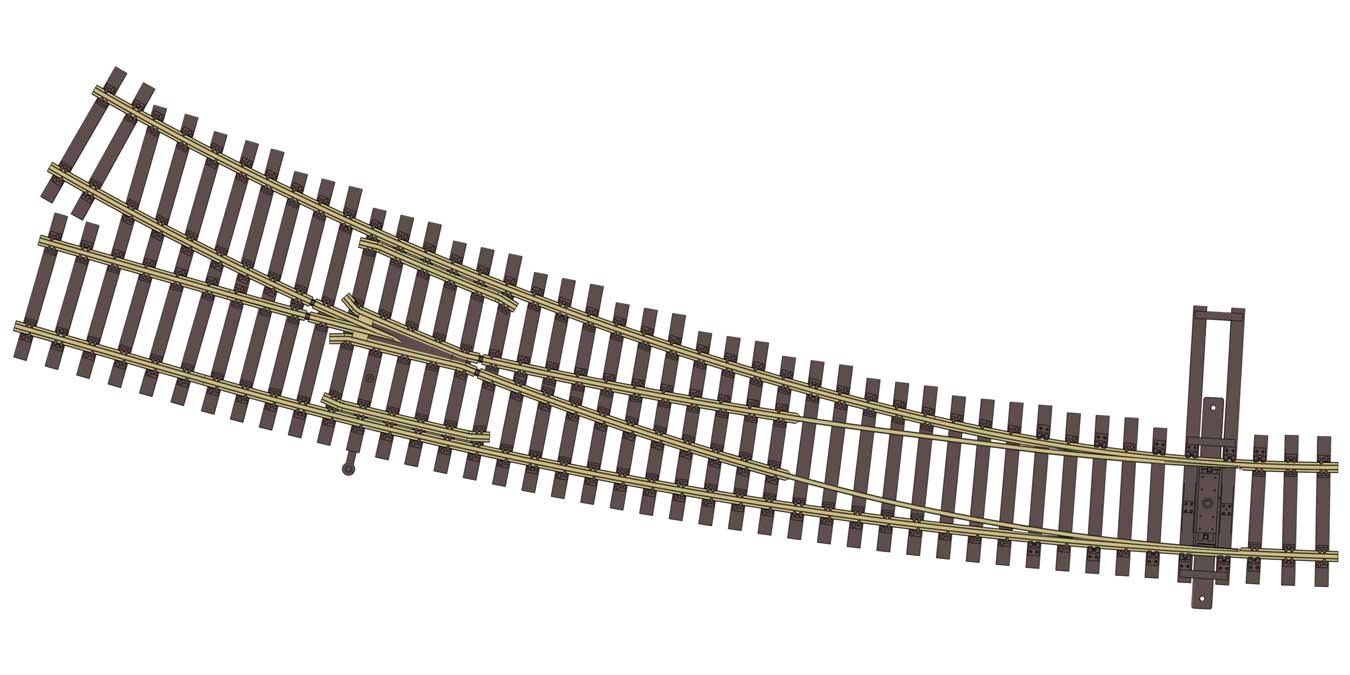 Walthers Mainline 948-83068 HO Scale Code 83 Nickel Silver DCC-Friendly Curved Turnout - 24 and 36" Radii - Right Hand