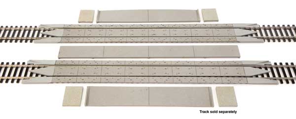 Walthers Mainline 948-83115 HO Scale Modern Concrete Crossing w/Rerailer Ends - Kit