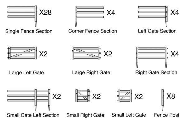 Walthers SceneMaster 949-4202 HO Scale 3-Rail Farm Fence -- Kit