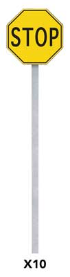 Walthers SceneMaster 949-4211 HO Scale Stop Signs pkg(10) -- 1924-1954