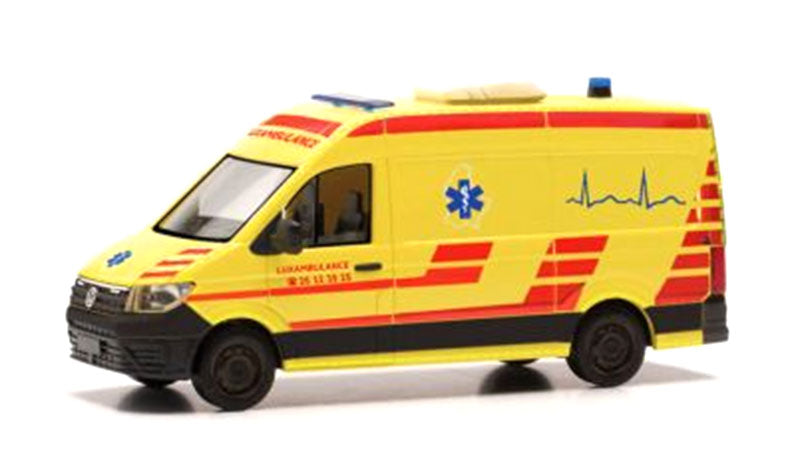 Herpa 097529 1/87 Scale Luxembourg - Volkswagen Crafter RTW Ambulance high quality