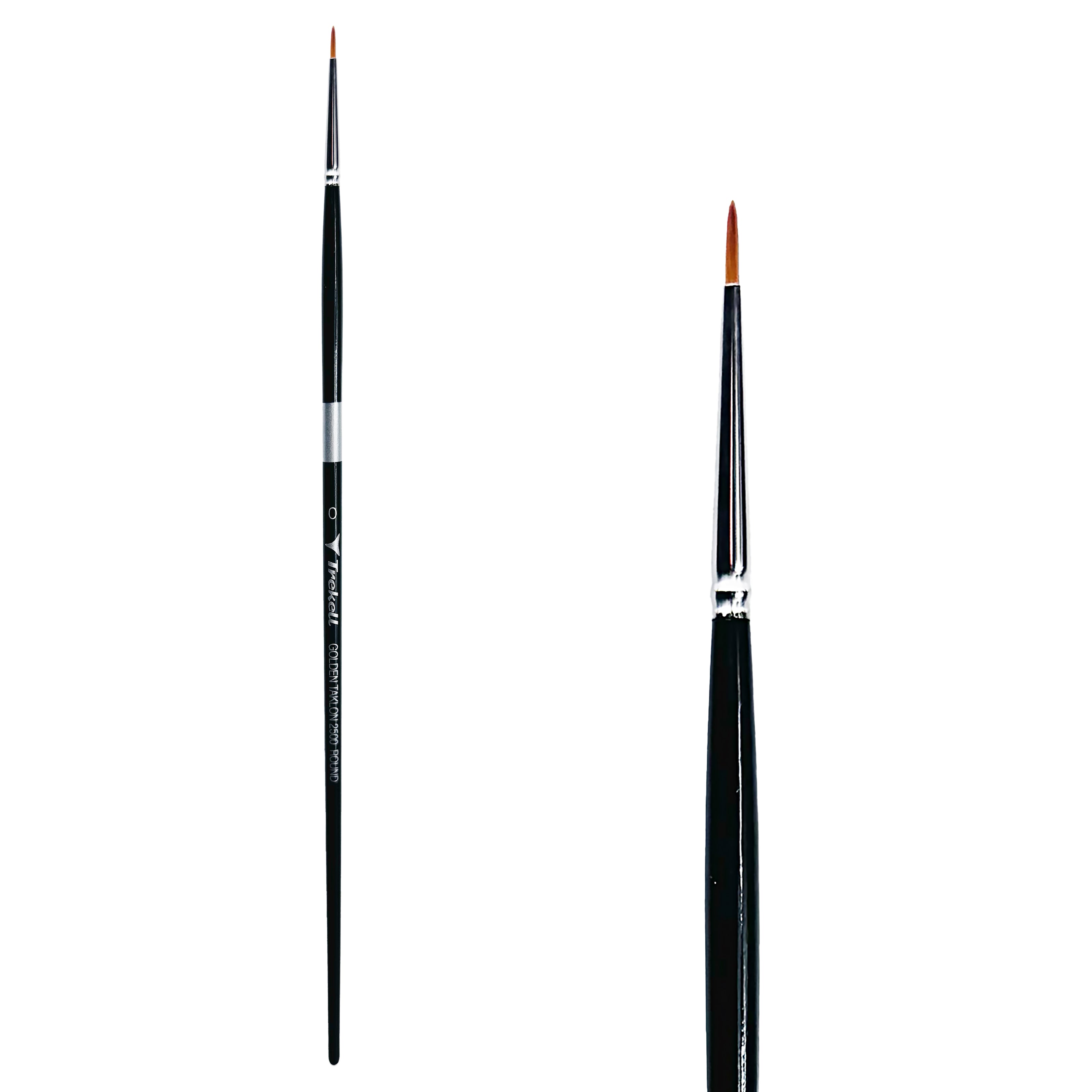 Trekell Golden Taklon Long Handle Artist Brush -  Size #0 Round